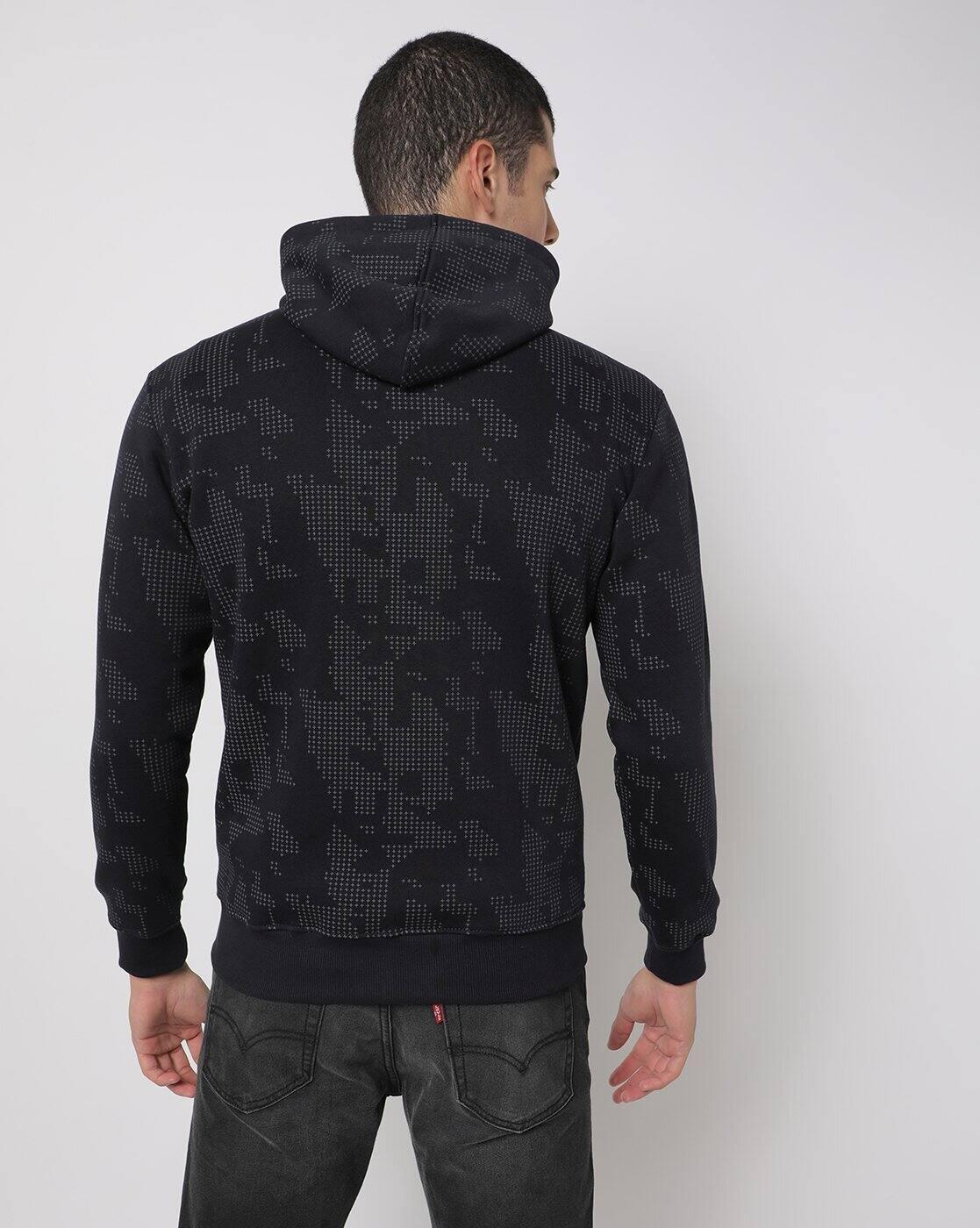 Camouflage Print Slim Fit Hoodie