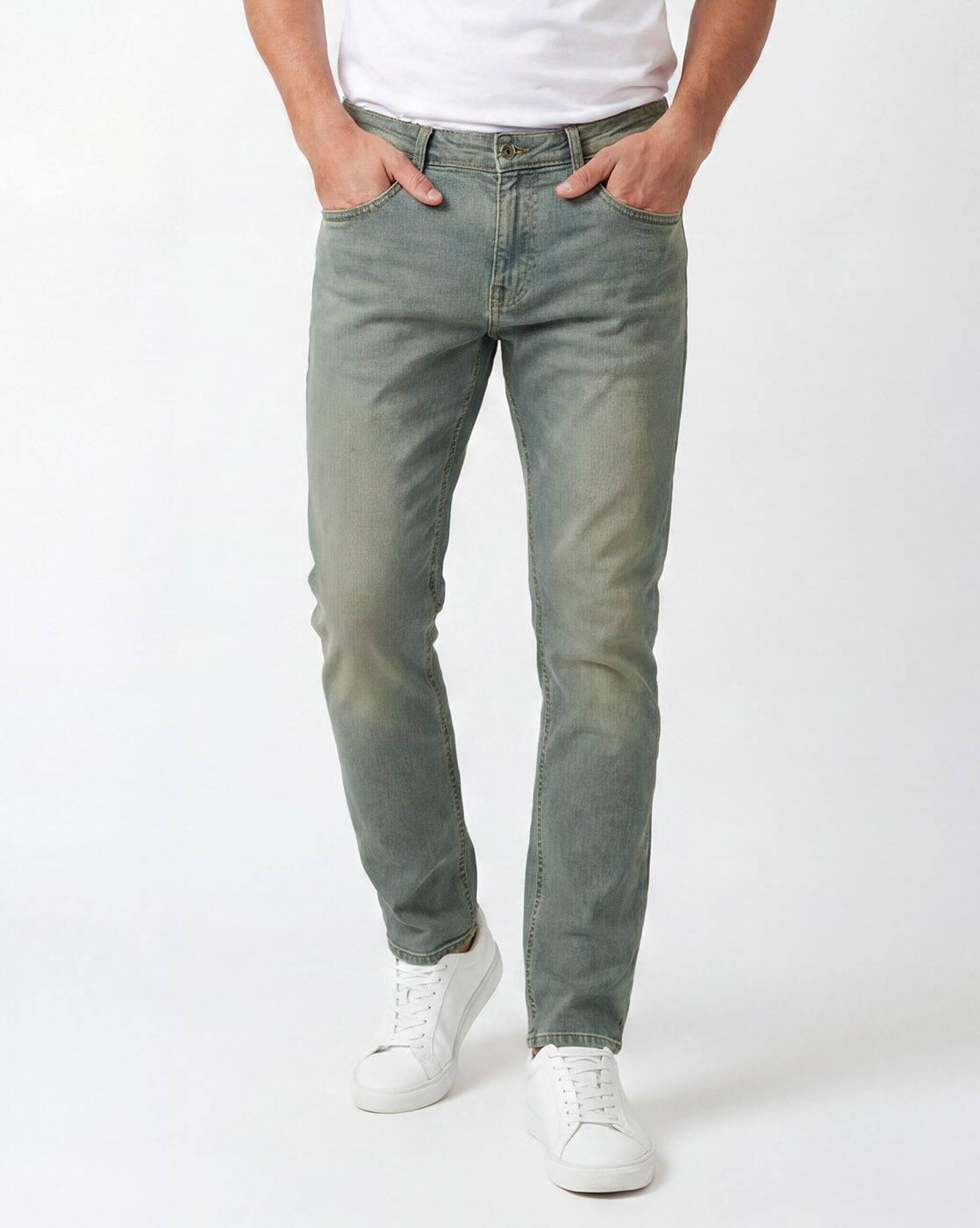 Men Lightly Washed Slim Fit Jeans