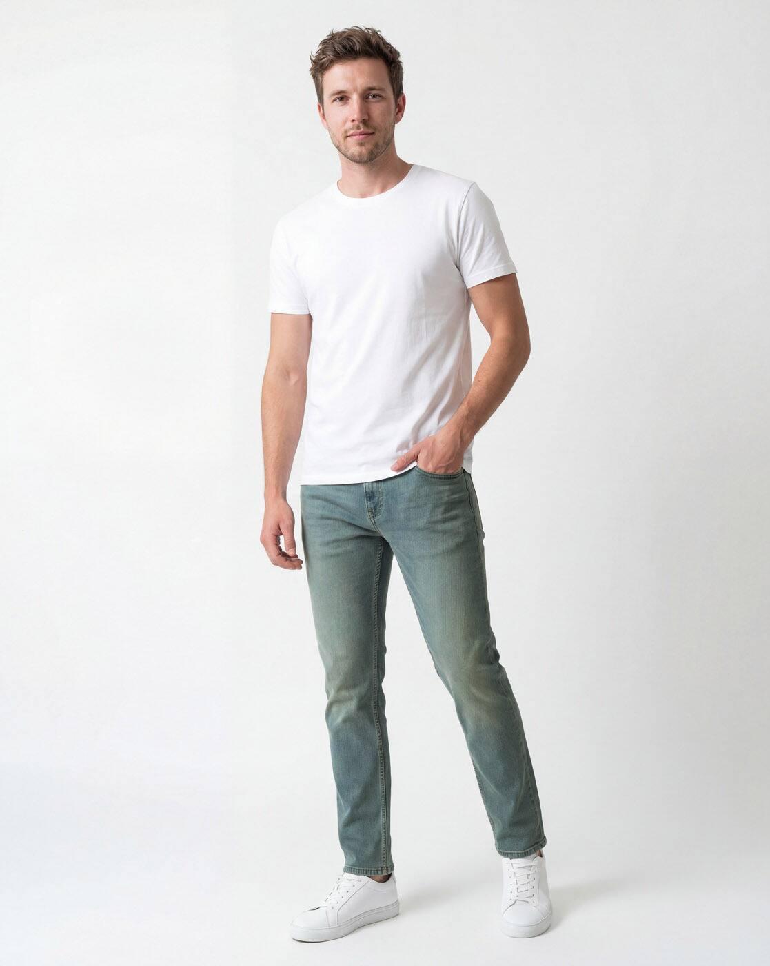 Men Lightly Washed Slim Fit Jeans
