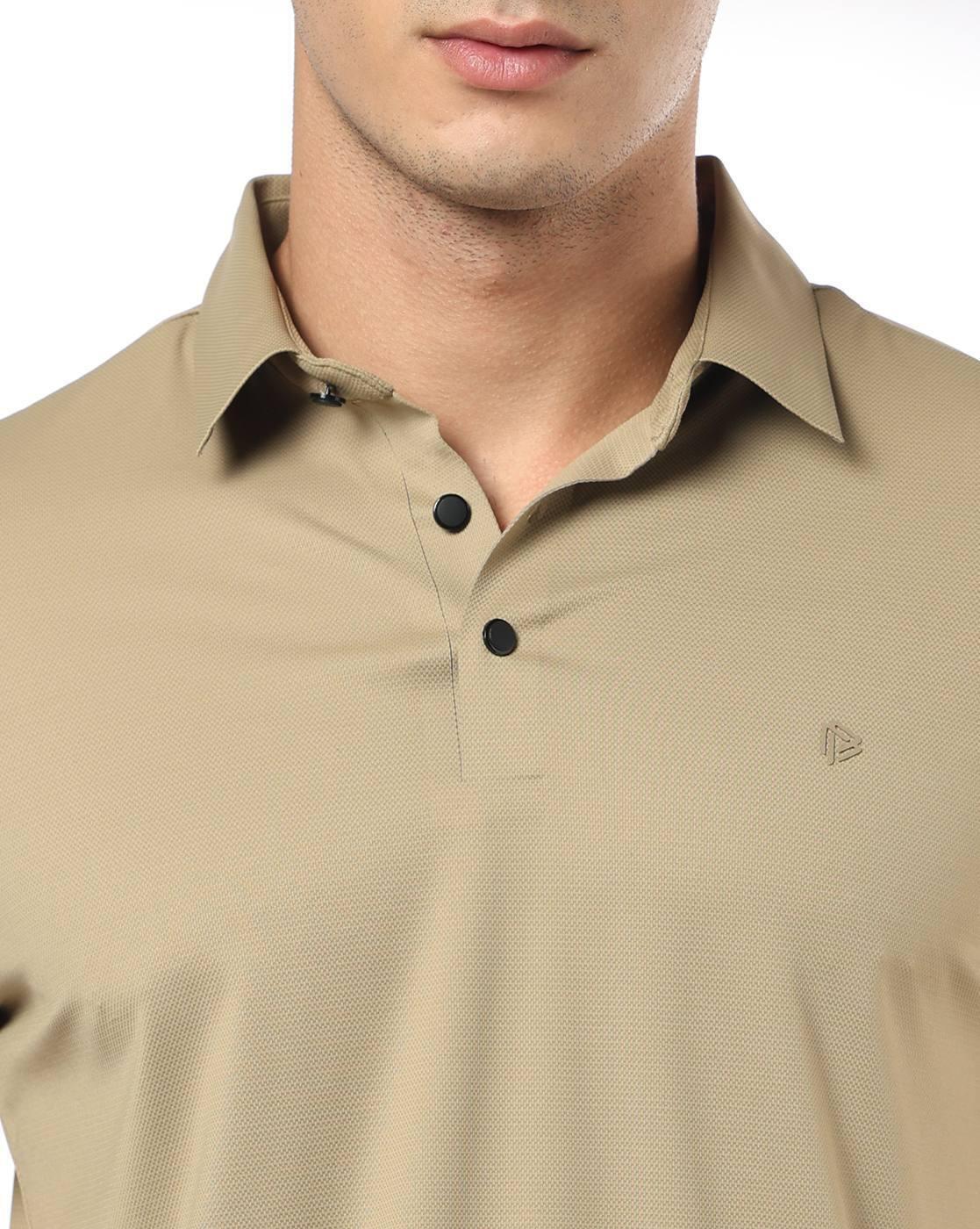 Men Slim Fit Stretched Polo T-Shirt