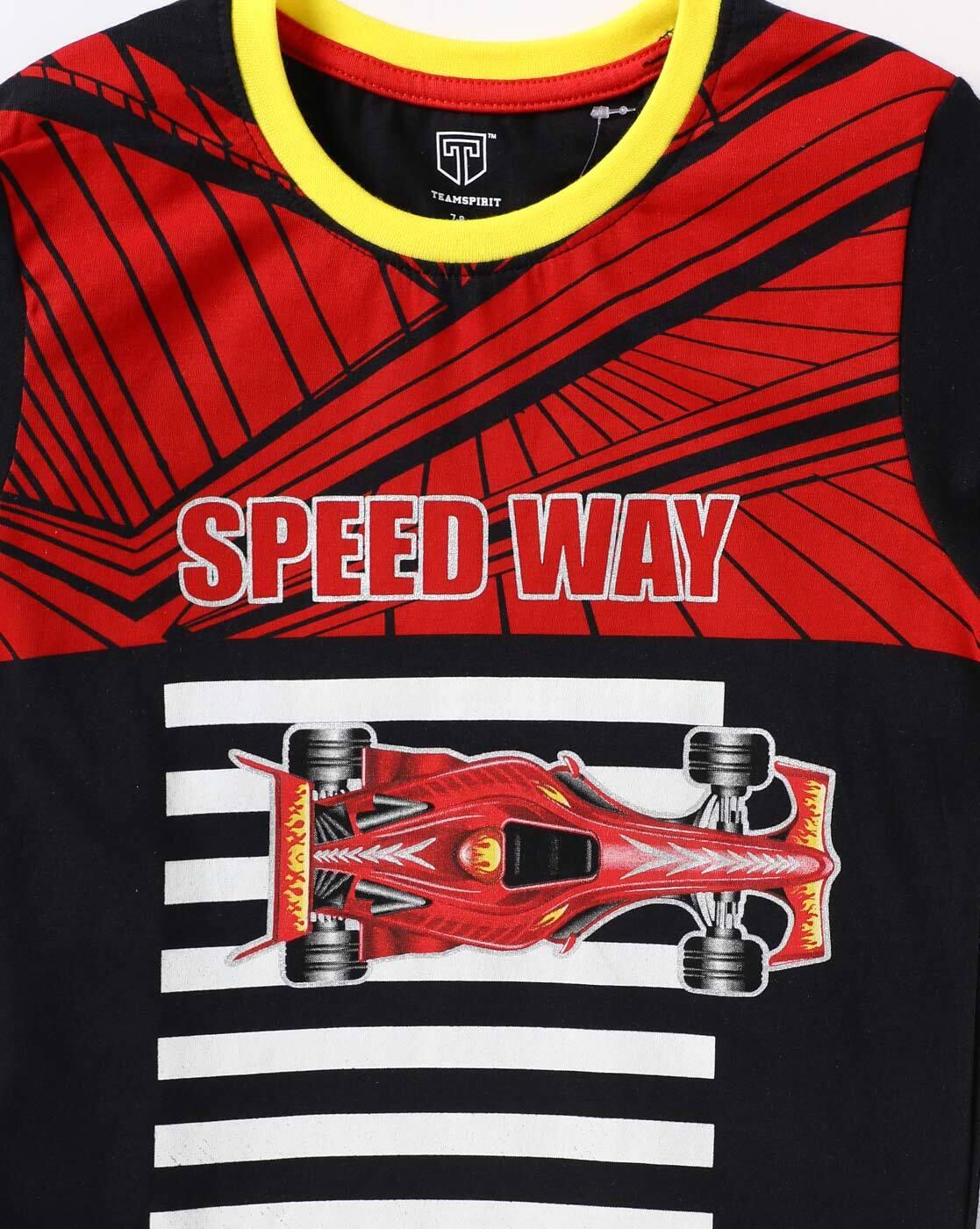 HS SPEED WAY TEE, BLACK, 3-4Y