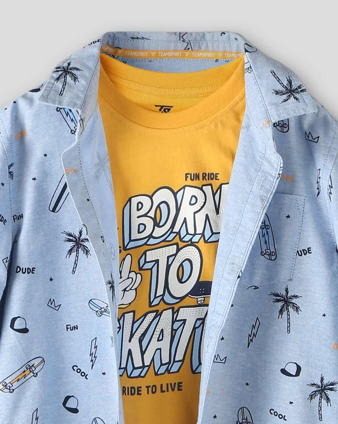 FS AOP twofer shirt, BLUE, 7-8Y