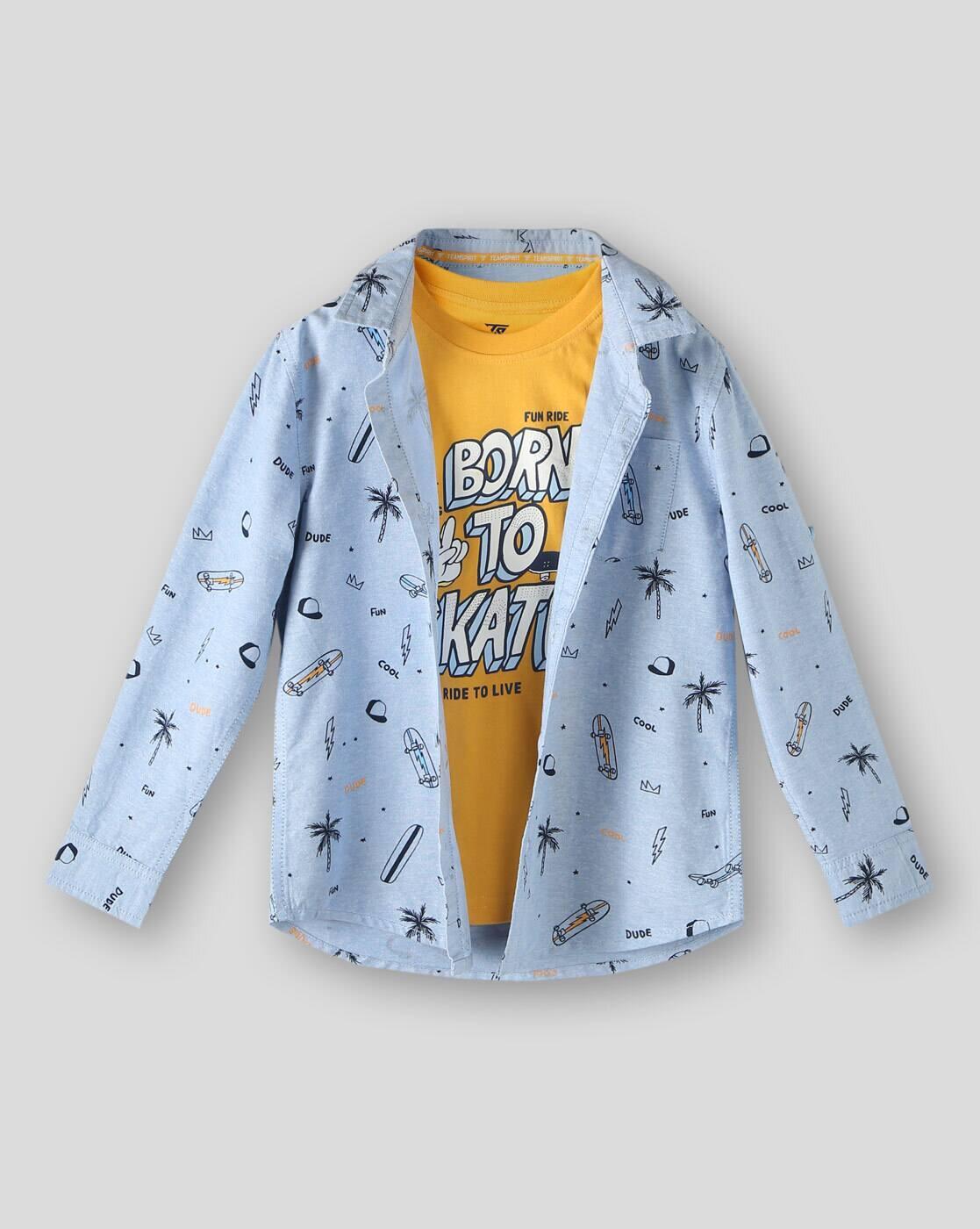 FS AOP twofer shirt, BLUE, 7-8Y