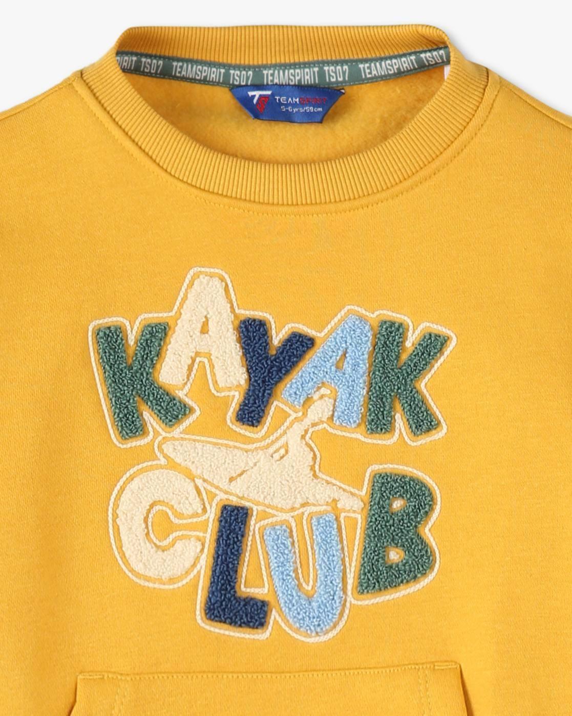 FS Round Sweatshirt with K, YELLOW, 7-8Y