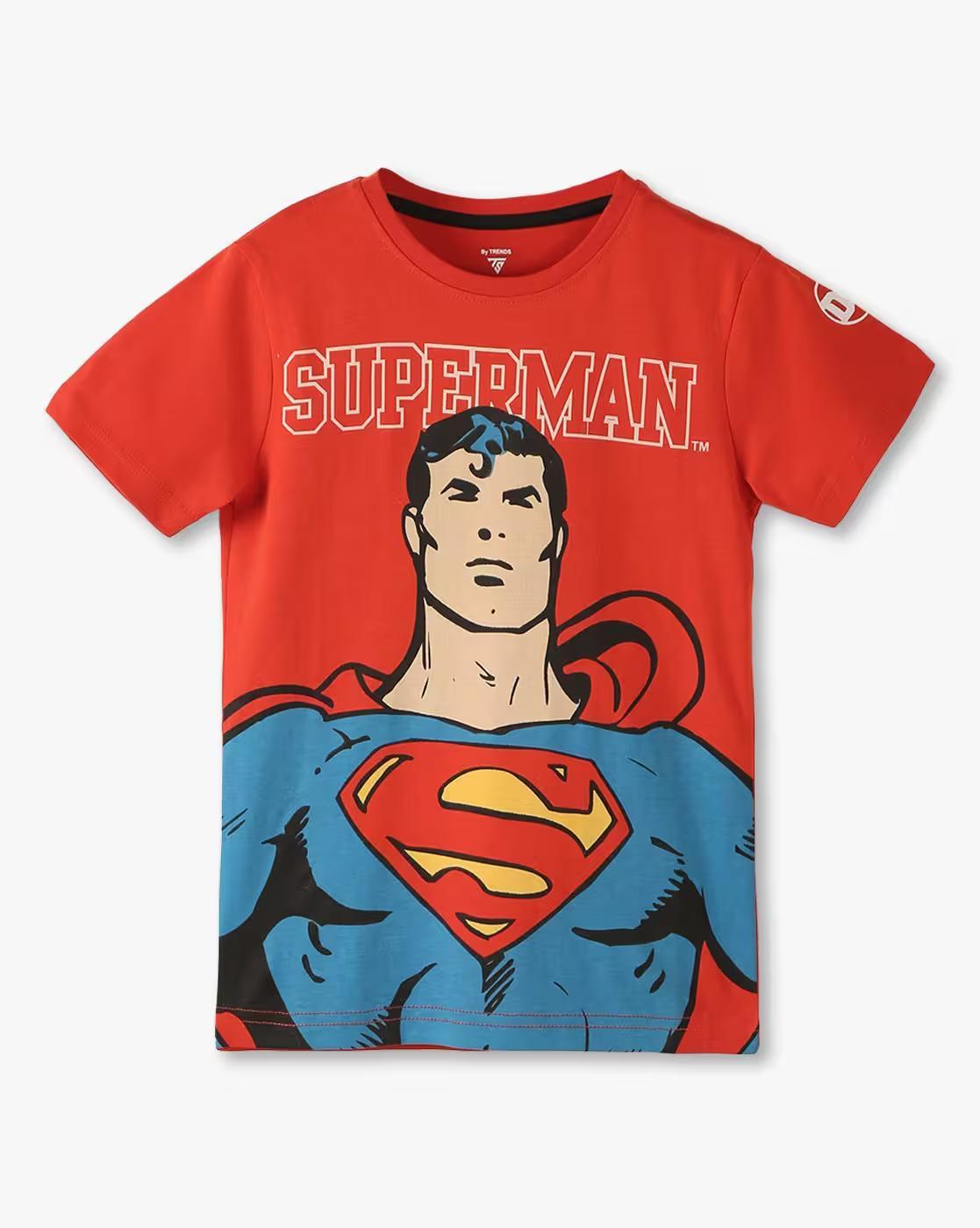 HS TShirt with Superman Print, RED