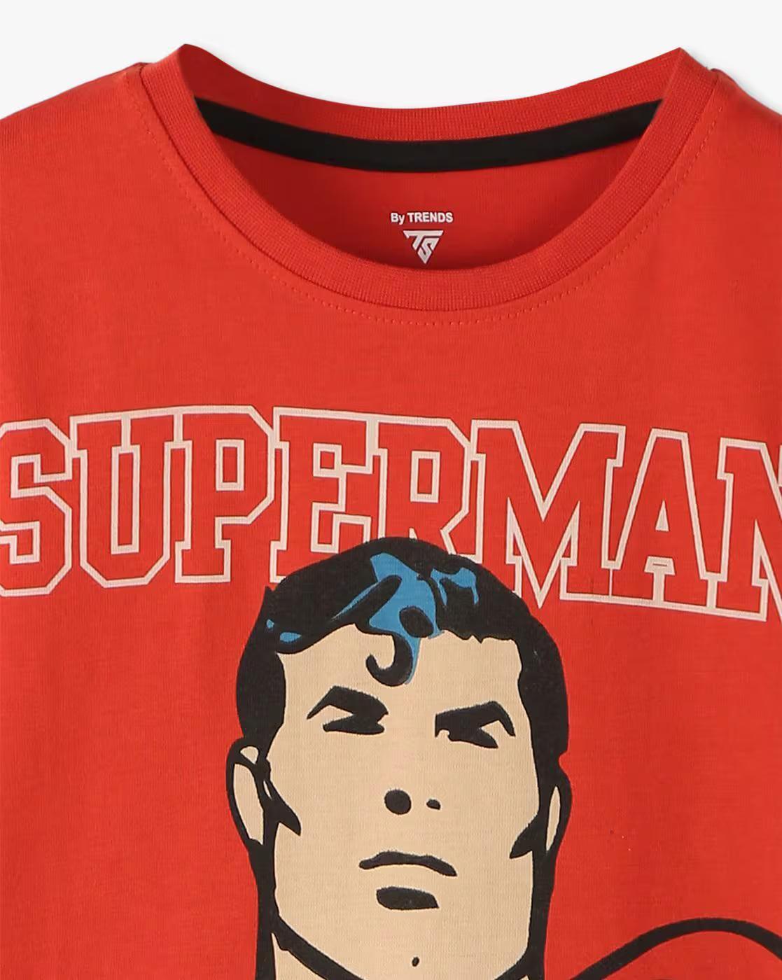 HS TShirt with Superman Print, RED