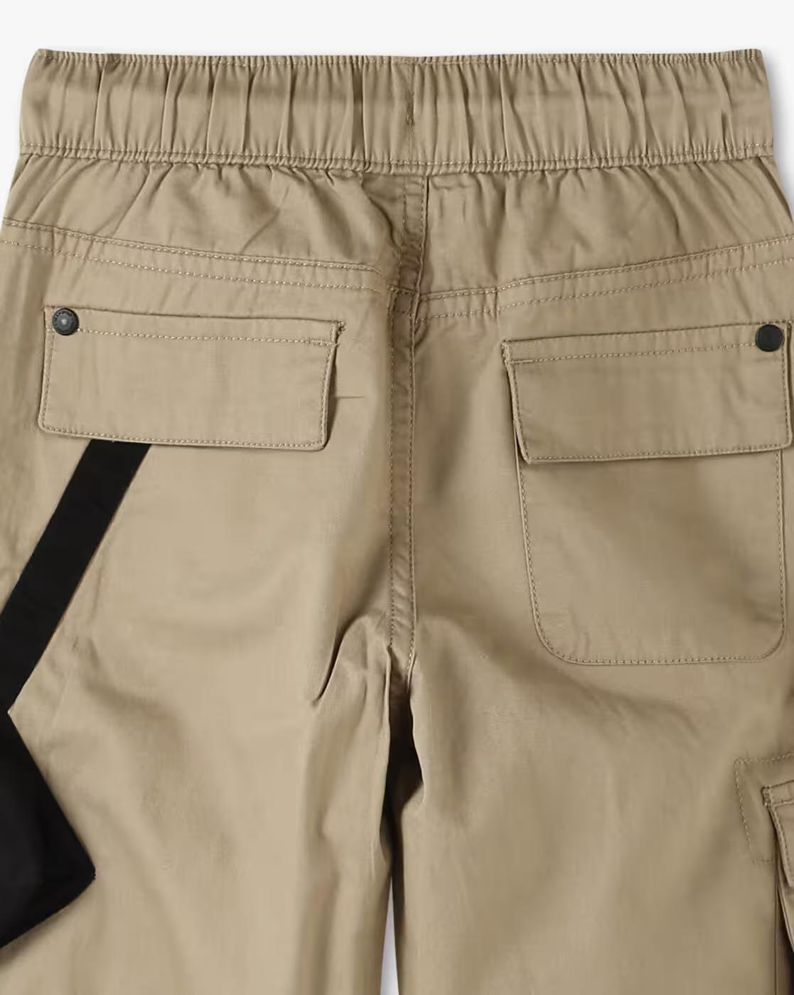 JOGGER FIT TROUSER WITH BAG, KHAKI, 2-3Y