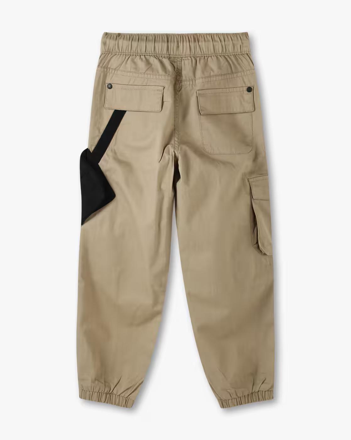 JOGGER FIT TROUSER WITH BAG, KHAKI, 2-3Y