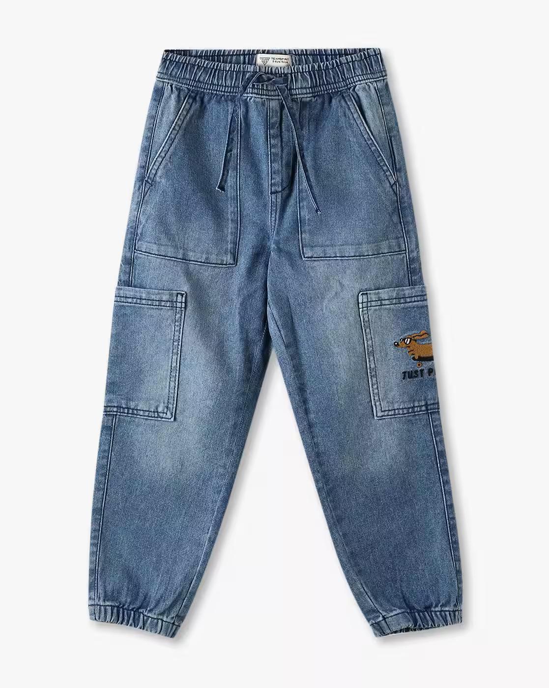 JOGGER FIT JEANS, BLUE, 2-3Y