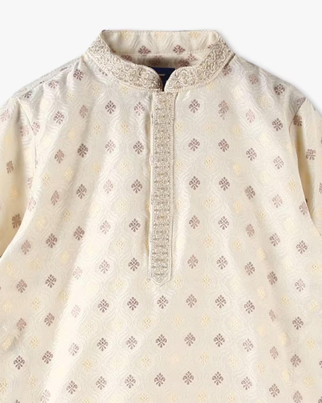 KURTA PYJAMA SET, CREAM, 2-3Y