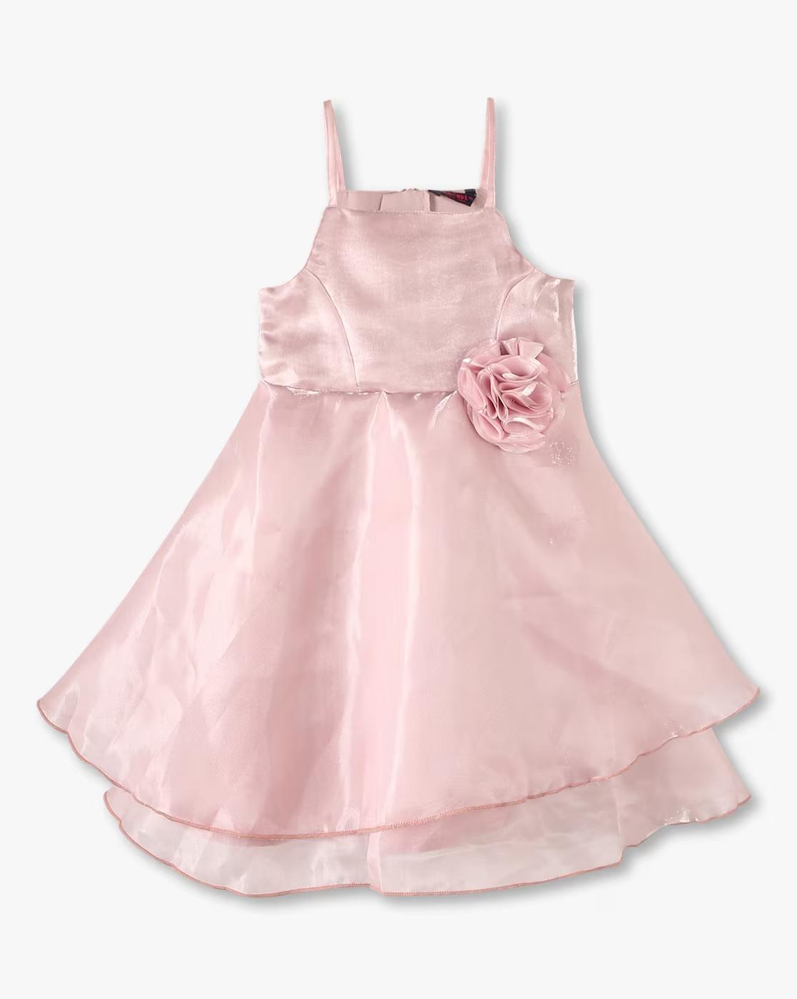 KG FRENDZ FROCKS, PEACH, 2-3Y