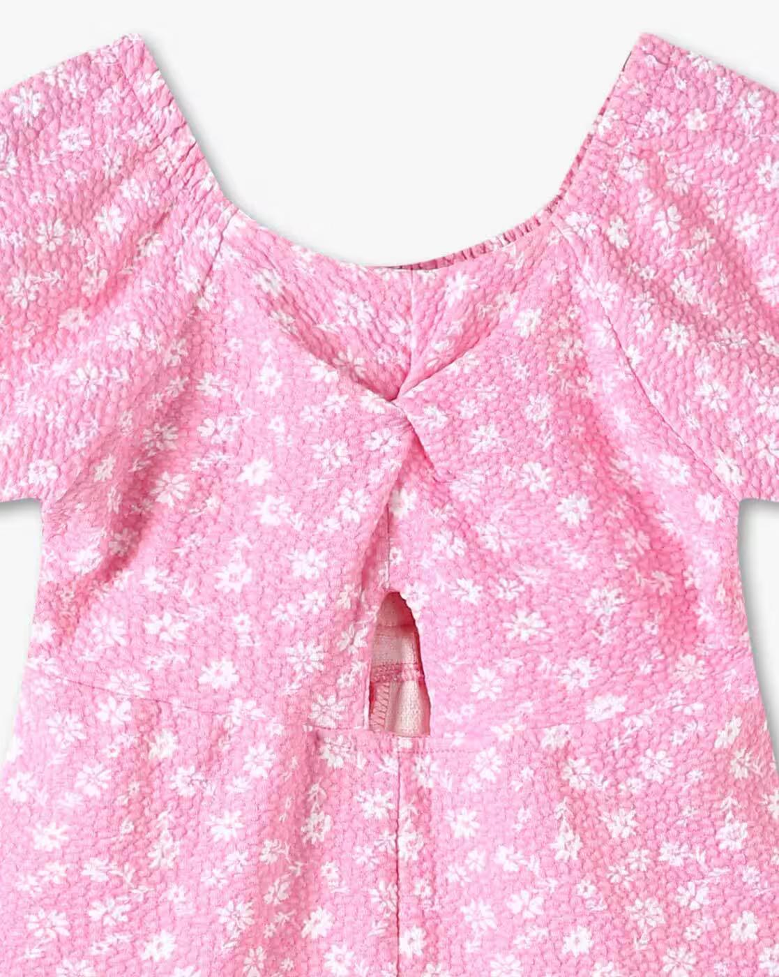 PEEKABOO DETAIL ROMPER, PINK, 2-3Y