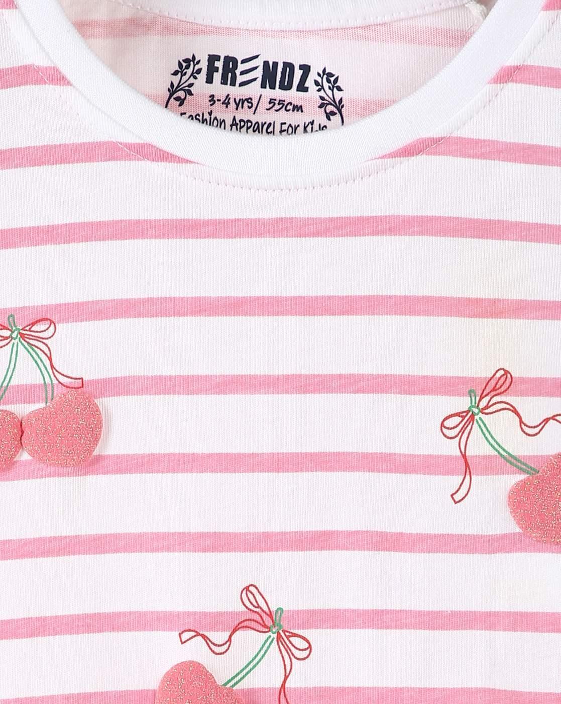 CHERRY REGULAR TSHIRT, WHITE, 7-8Y