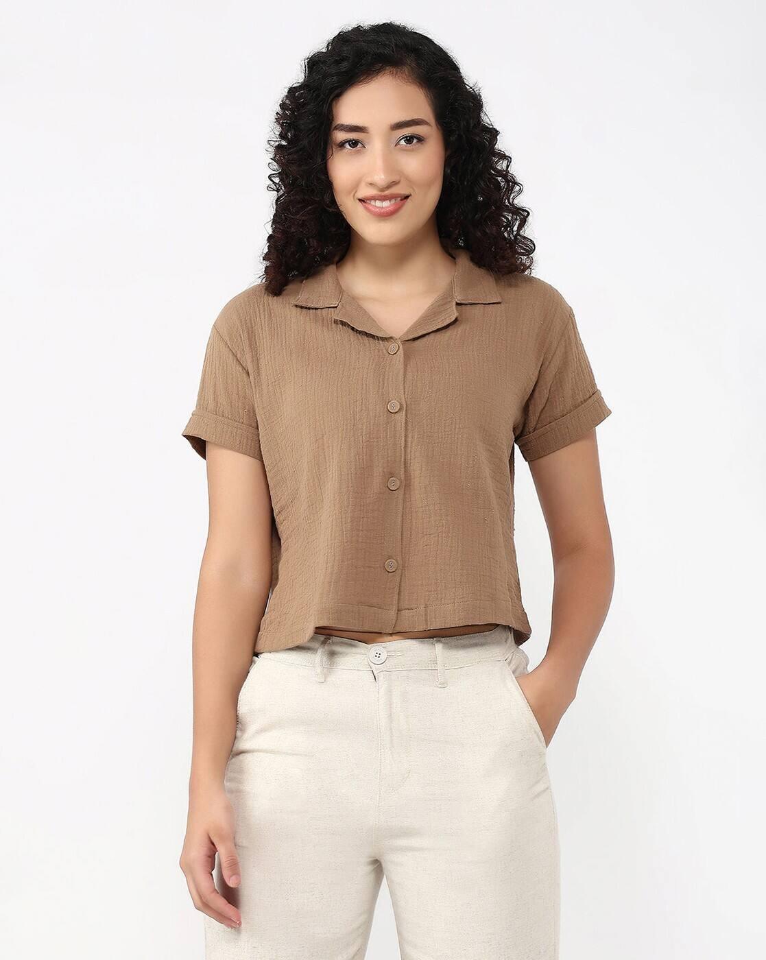 SS25SHIRTSLTB463, BROWN, S