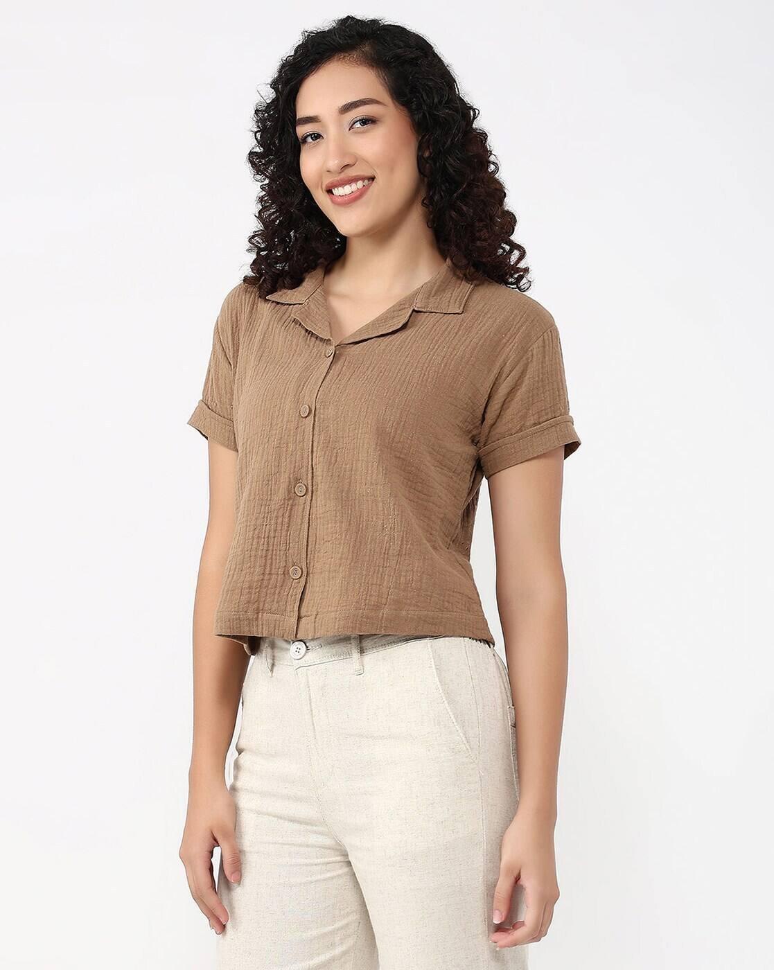SS25SHIRTSLTB463, BROWN, S