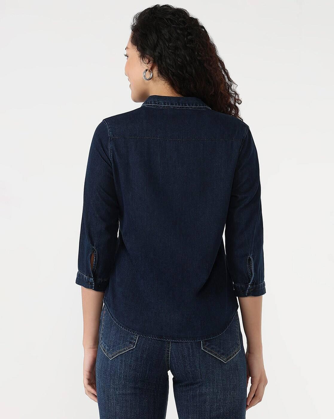 AW25SHIRTSLTC523, Dark BLUE, L