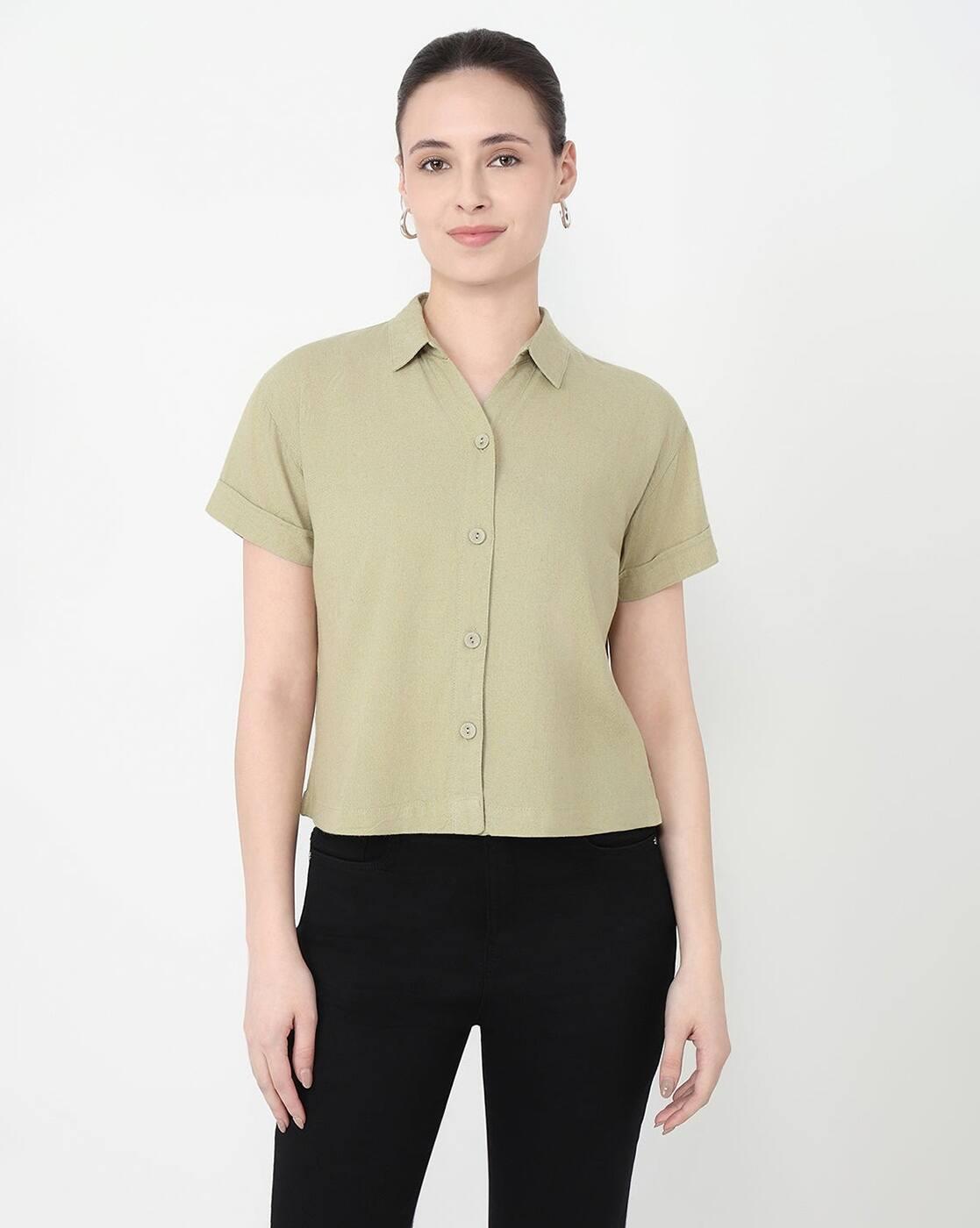 AW25SHIRTSLTB487, OLIVE, M