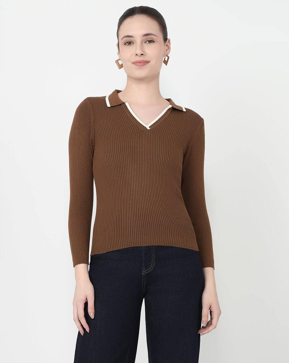 AW25TOPSLTS431, BROWN, S