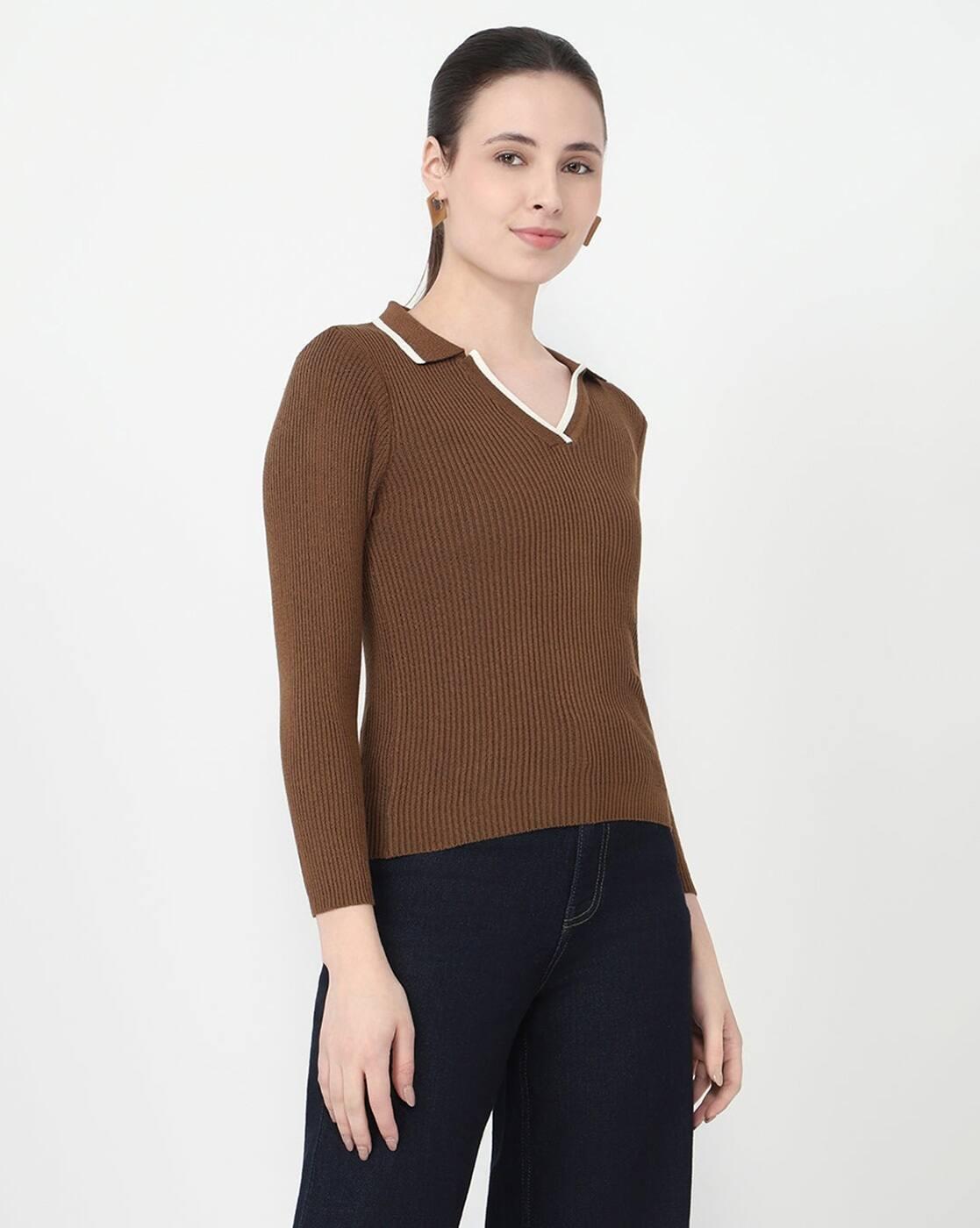 AW25TOPSLTS431, BROWN, S