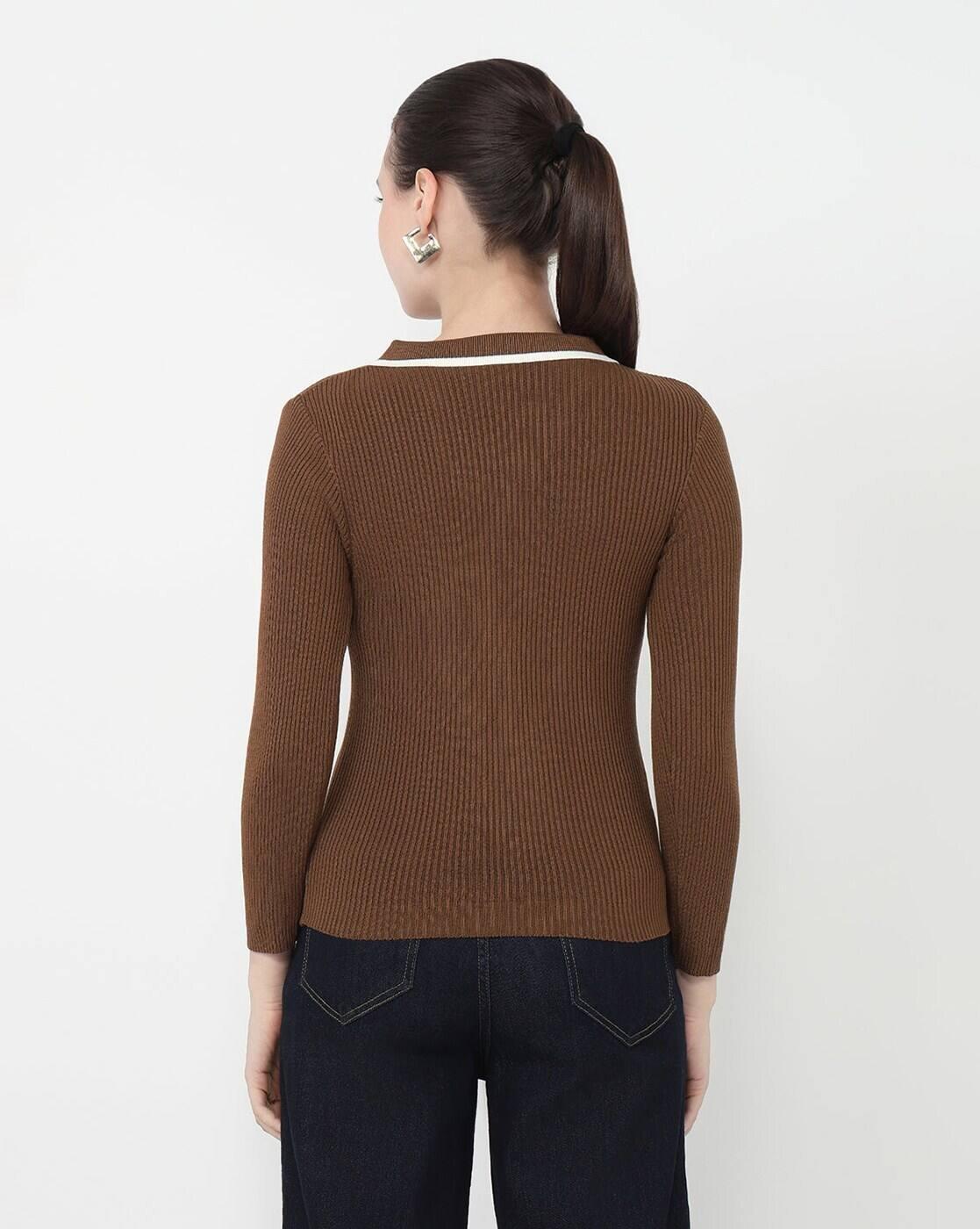 AW25TOPSLTS431, BROWN, S