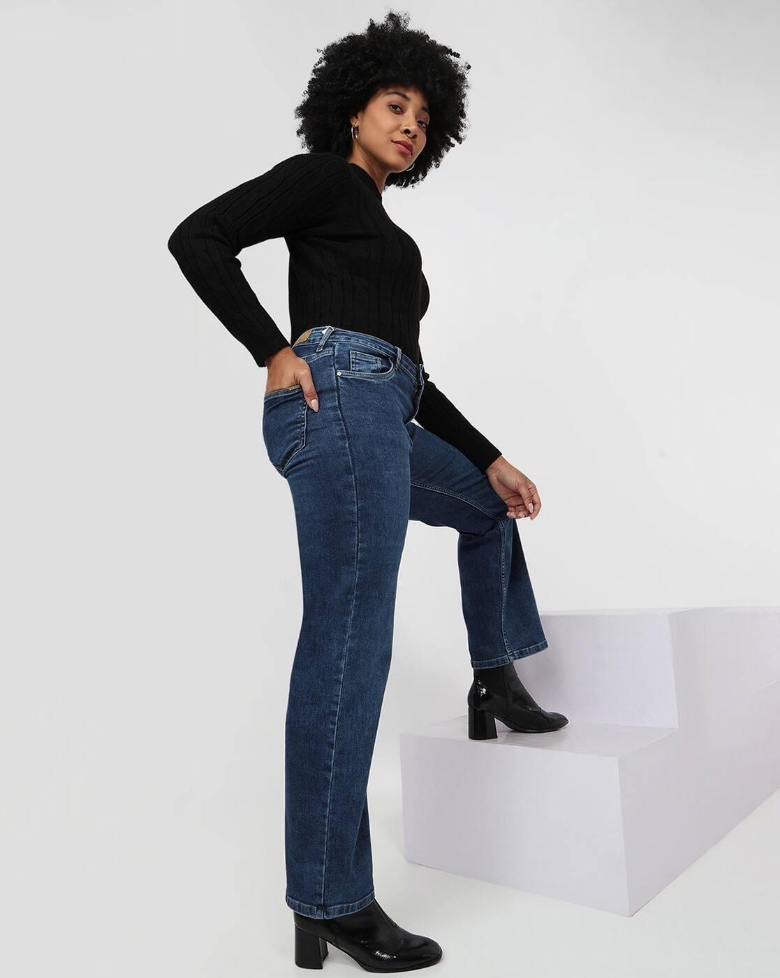 Women High-Rise Straight Fit Jeans