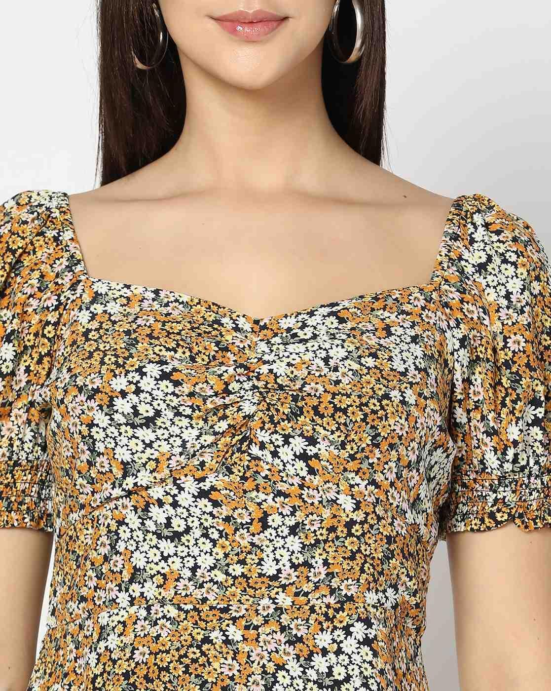 Women Floral Print Fit & Flare Dress