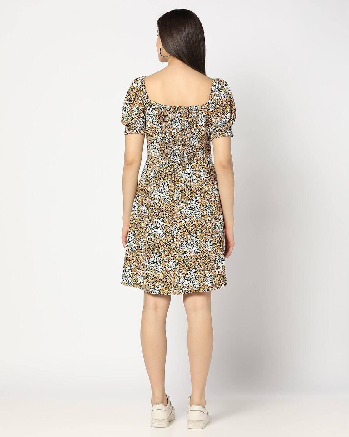 Women Floral Print Fit & Flare Dress