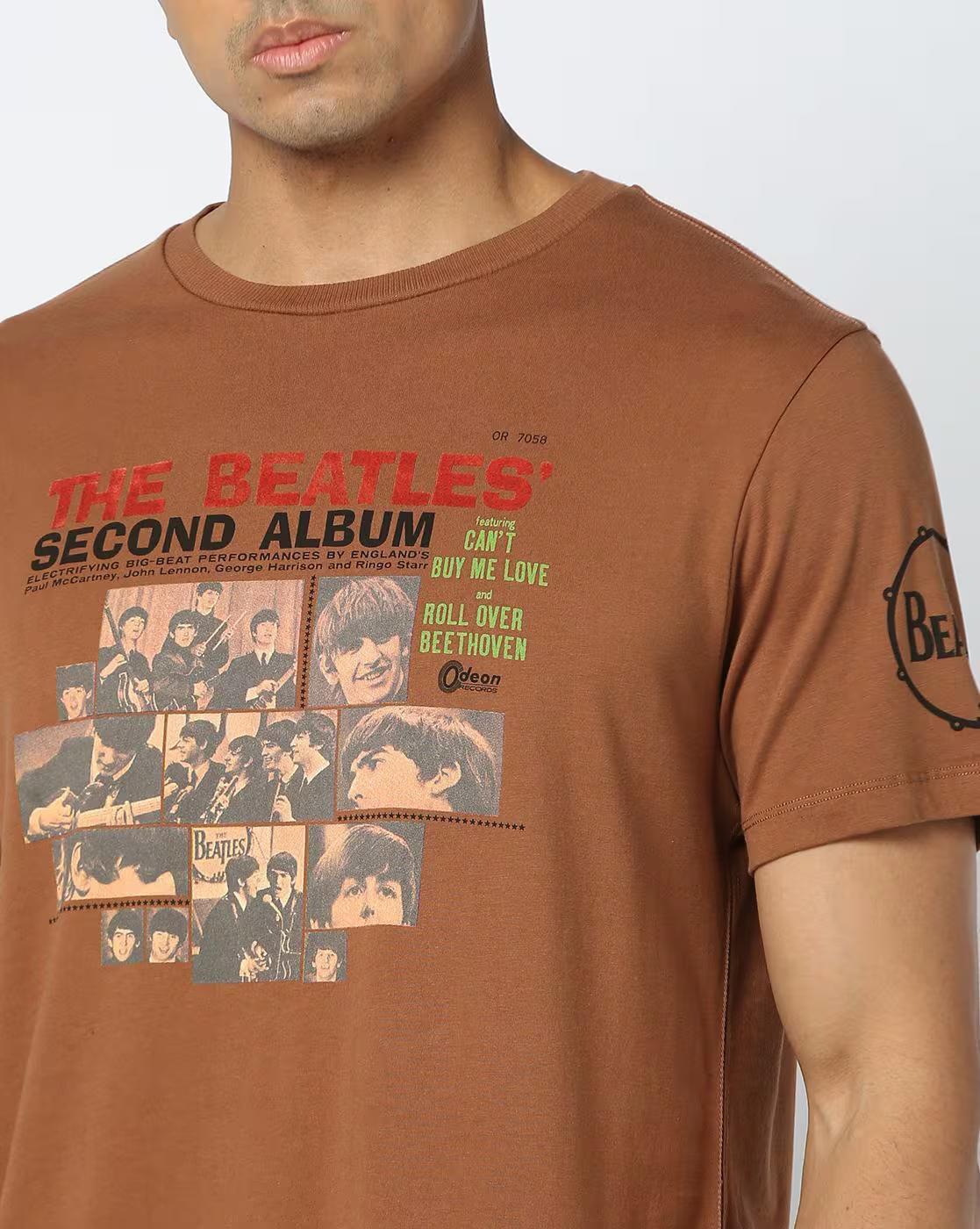 The Beatles - Men The Beatles Print Relaxed Fit Crew-Neck T-Shirt