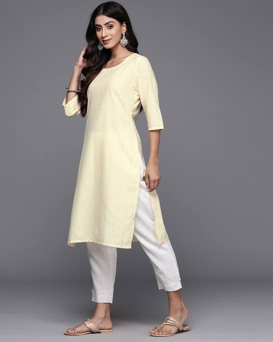 Women Sequin Embellished Straight Kurta