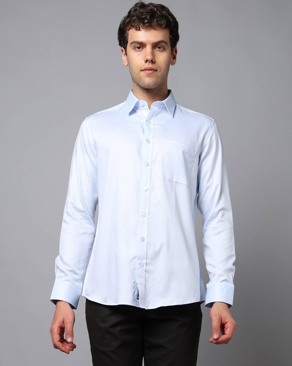 Men Slim Fit Shirt with Patch Pocket