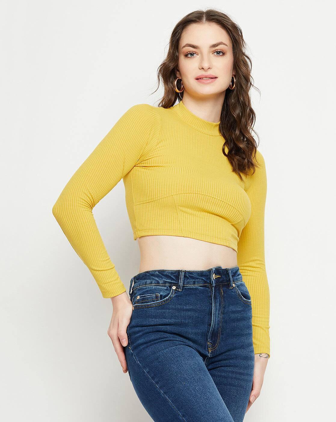 AW24TOPM4W15001PN, YELLOW, S