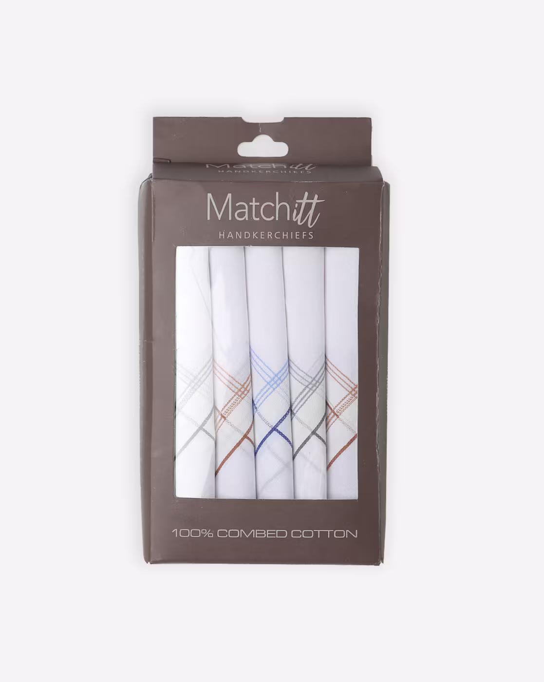 MATCHITT MEN HANDKERCHIEF, WHITE, FS