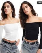 MISS WOMEN TOPS, BLACK & WHITE, UK 8