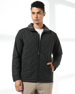 QUILTED JACKET, BLACK, M
