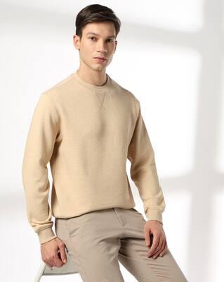 CREWNECK SWEATSHIRT, KHAKI, S