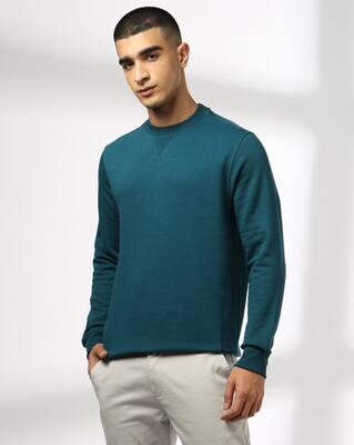 CREWNECK SWEATSHIRT, TEAL, S