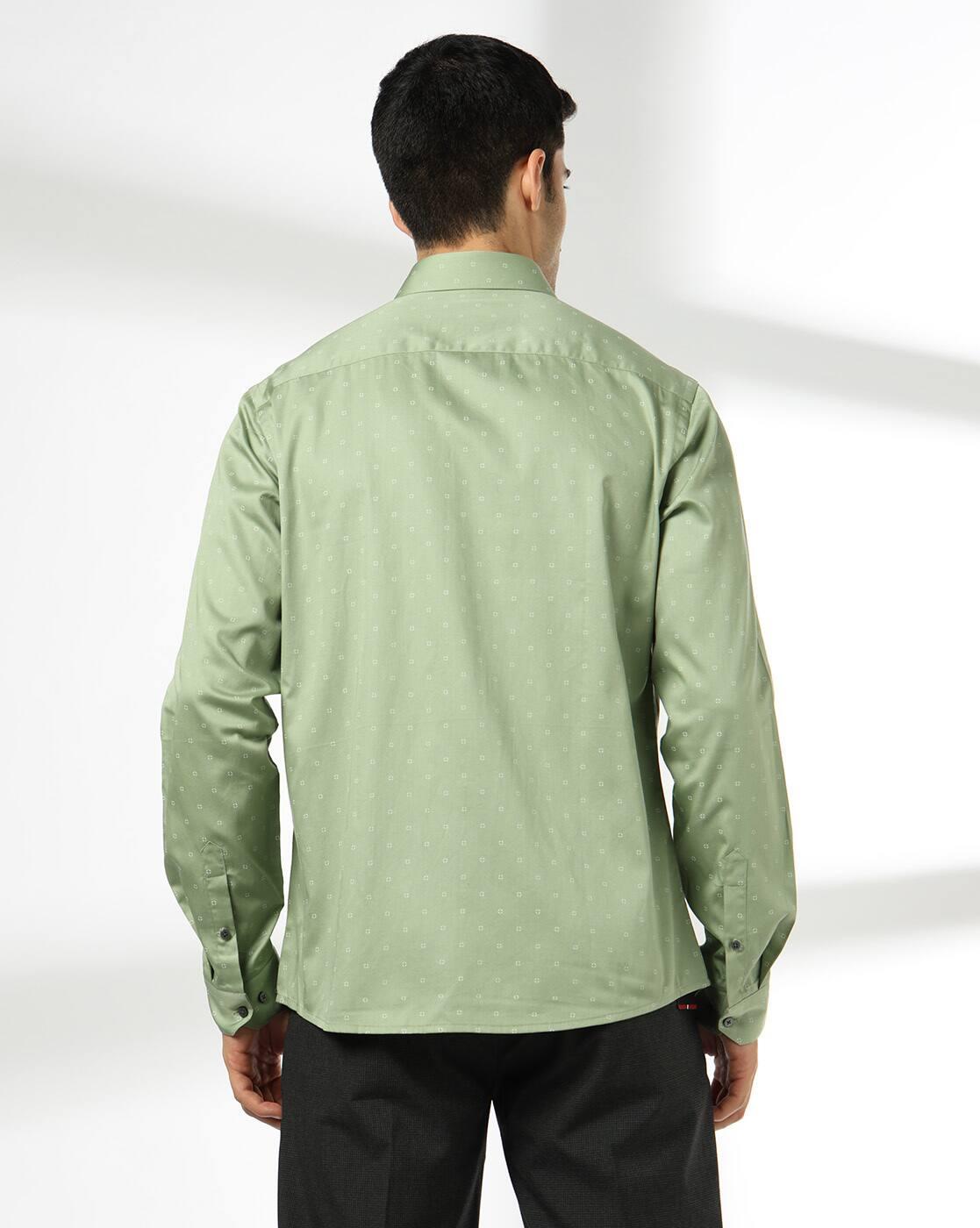 FASHION ULTIMATE PRINT SHIRT, GREEN, 40