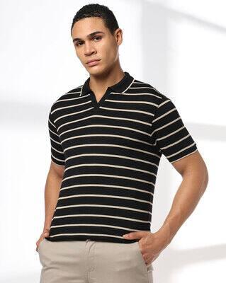 ULTIMATE STRIPER POLO 11, BLACK, XL