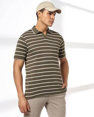 ULTIMATE STRIPER POLO 11, OLIVE, L