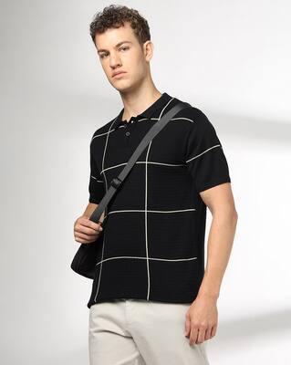 CHECKERED FLATKNIT, BLACK, XL