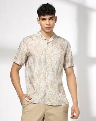RAYON RESORT SHIRT WO POCKET, KHAKI, 40