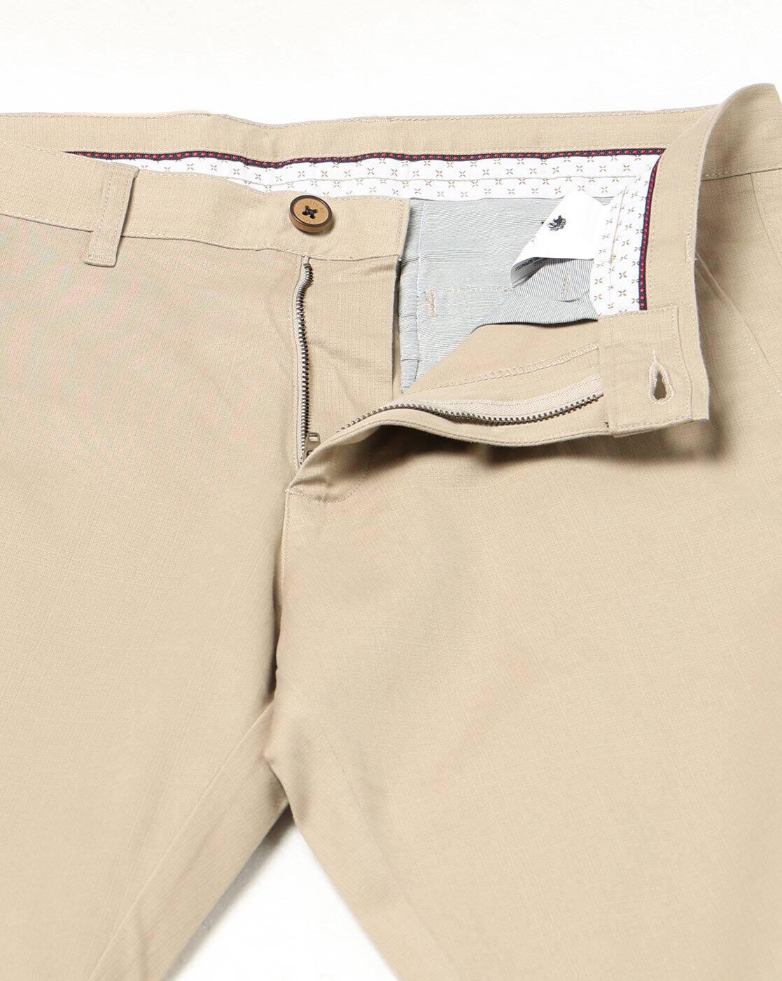 PRINTED CROPPED FIT CHINO, KHAKI, 28