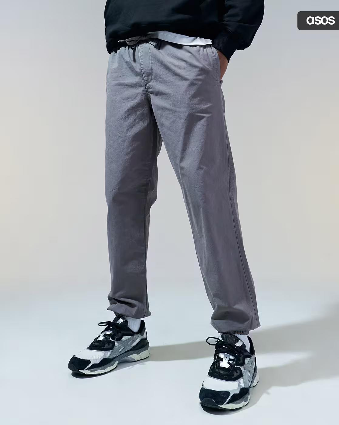 ASOS MEN TRACK PANTS, WASHED GREY, XS