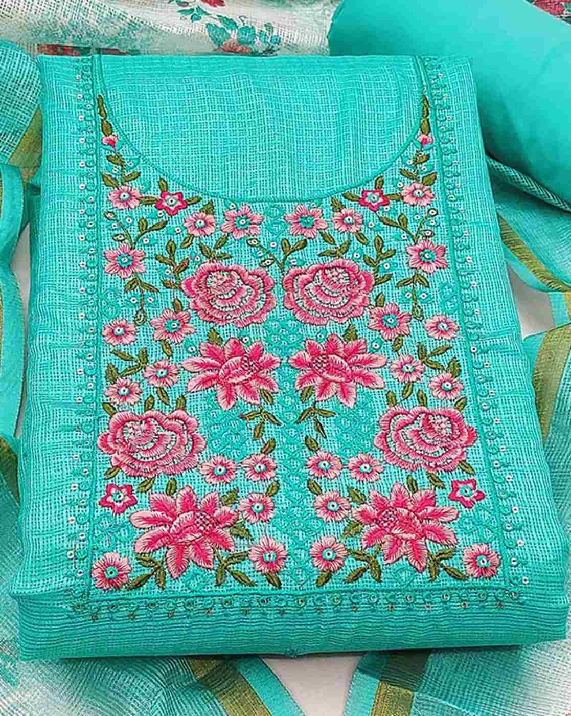 Women Floral Print Unstitched Dress Material