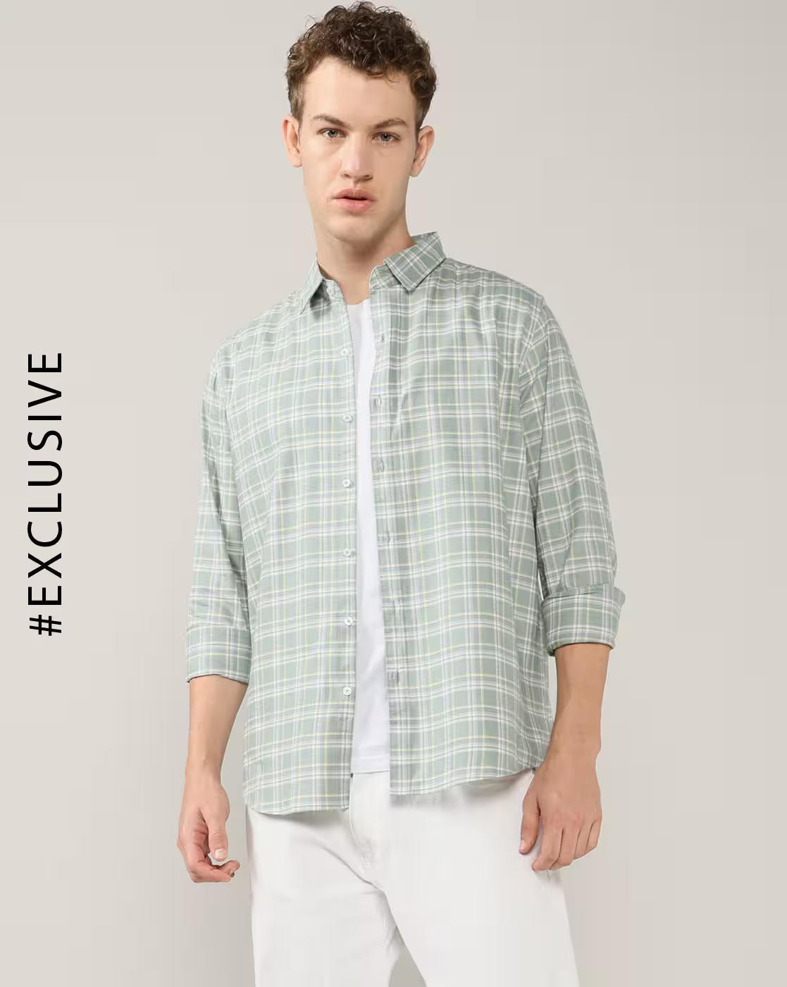 ALPH MEN SHIRTS, GREEN, L