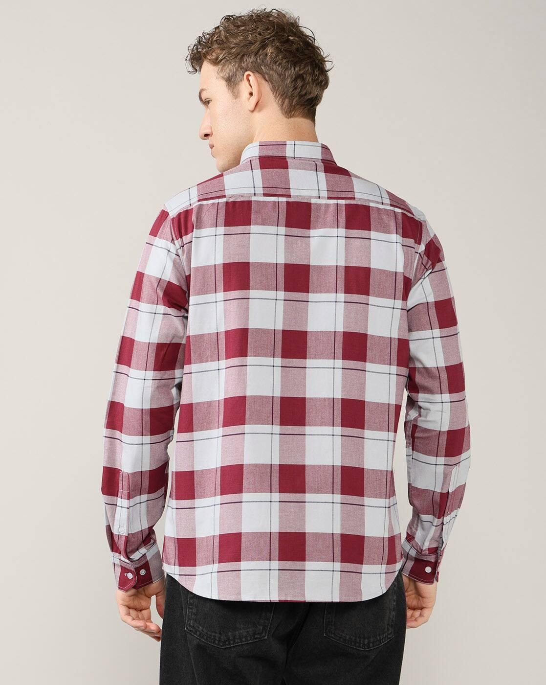 ALPH MEN SHIRTS, MAROON, S