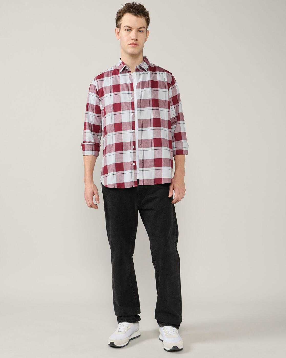 ALPH MEN SHIRTS, MAROON, S