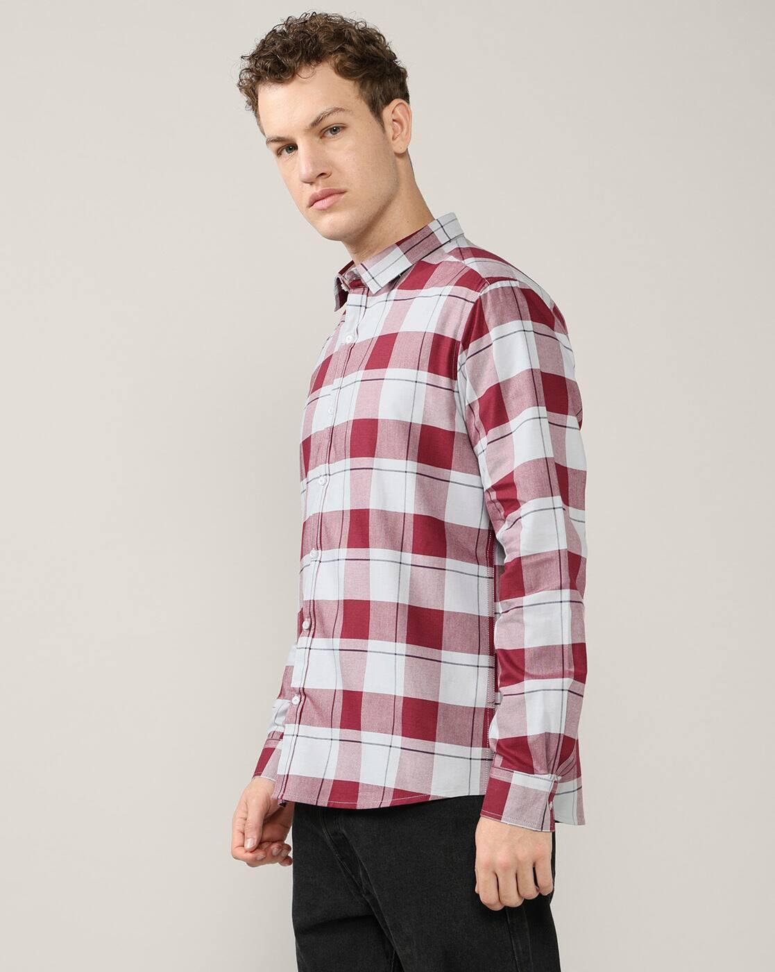 ALPH MEN SHIRTS, MAROON, S