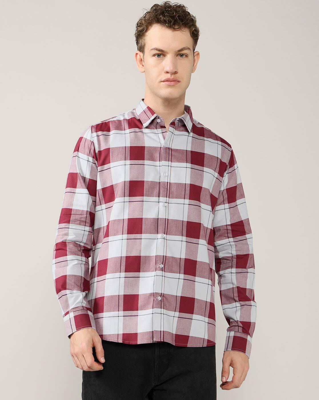 ALPH MEN SHIRTS, MAROON, S