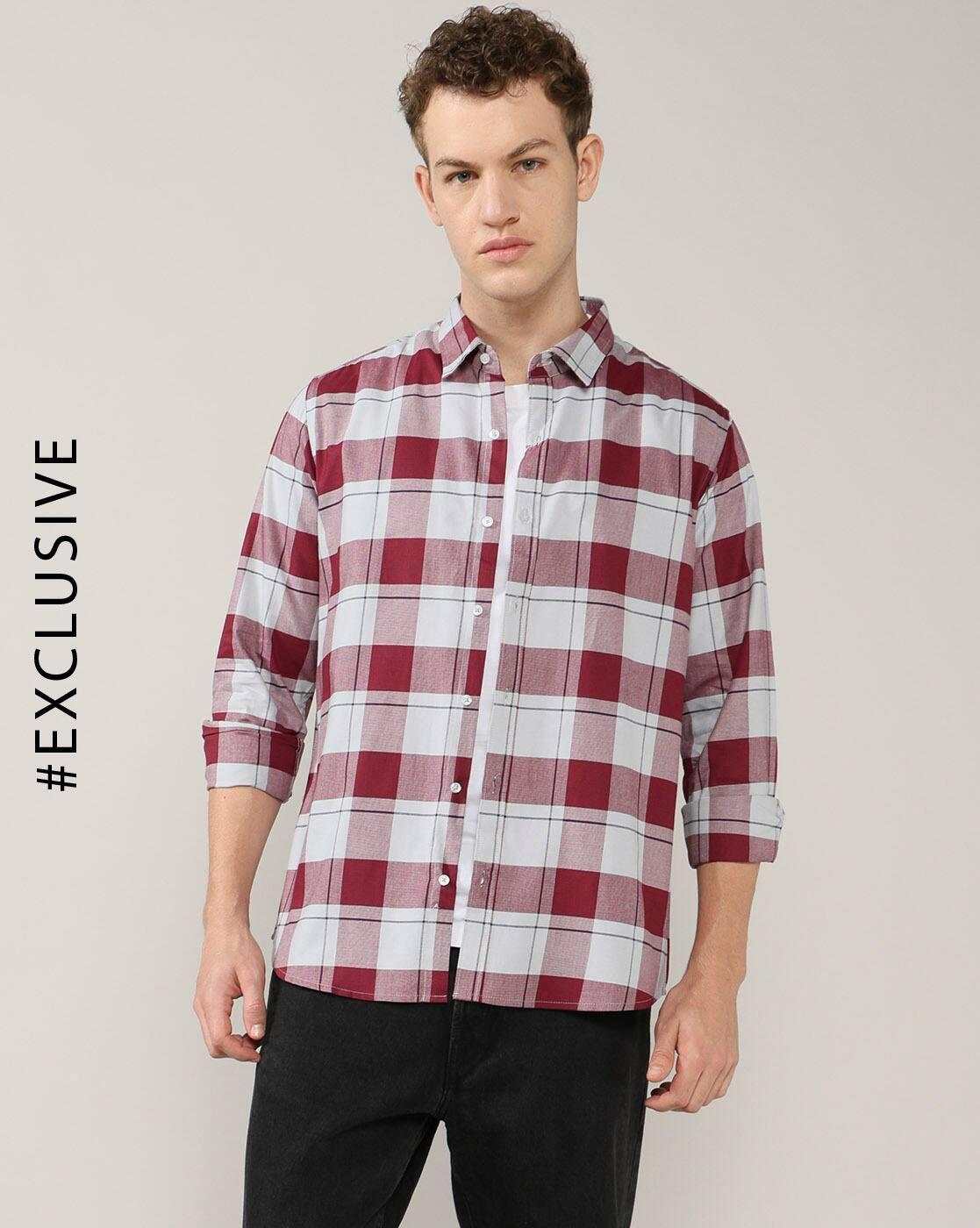 ALPH MEN SHIRTS, MAROON, S